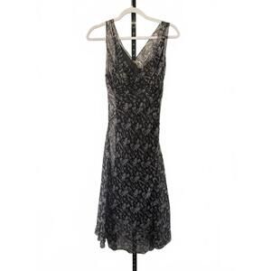 Max Studio Black and White Silk Slip Dress